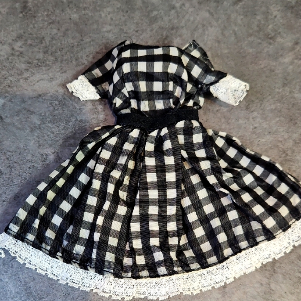 Elegant Black and White Plaid Dress